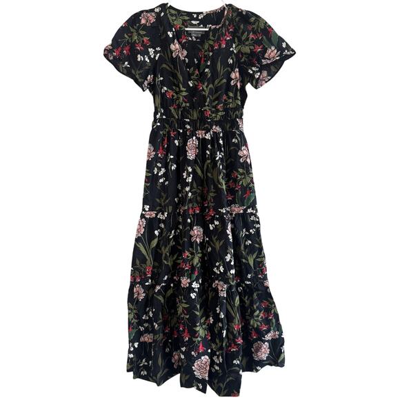 Anthropologie Maeve The Somerset Maxi Dress Black Floral - Picture 6 of 11